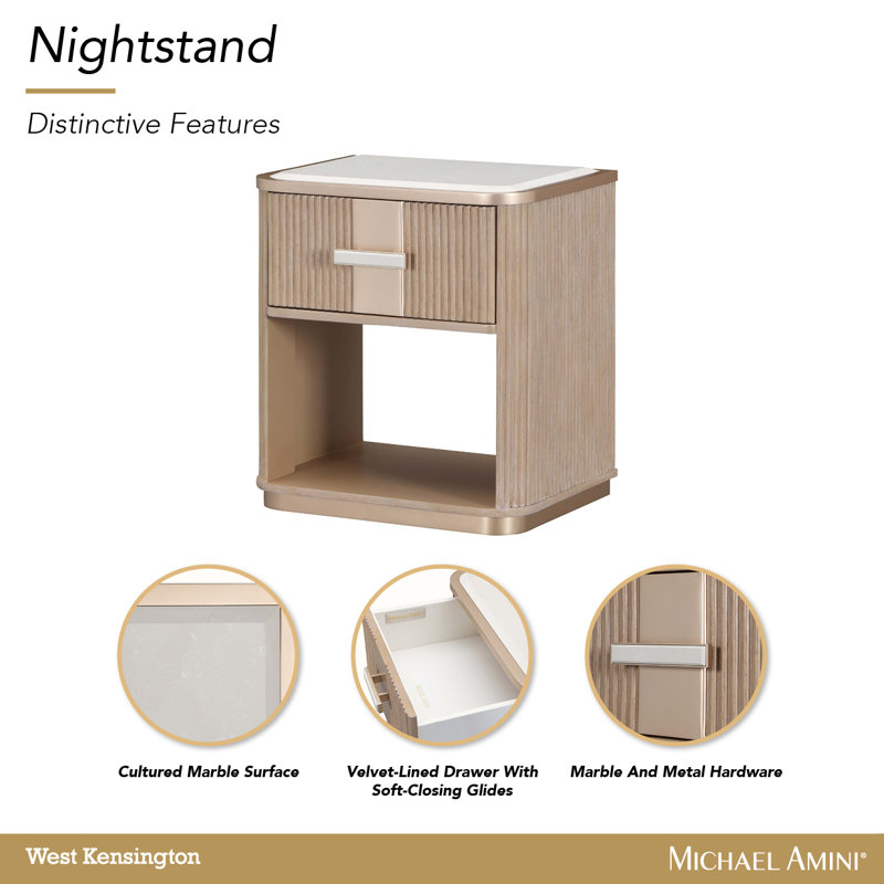 West Kensington 1-Drawer Nightstand - Sea Salt Caramel, Tan