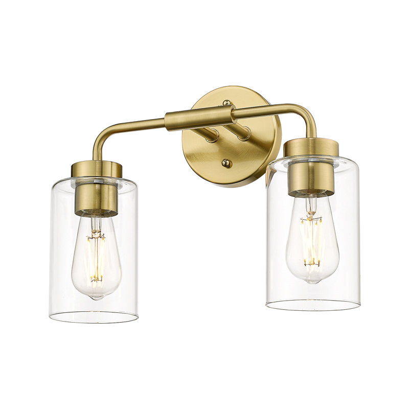 Éclairage de meuble-lavabo rétro à intensité variable, abat-jour en verre, H 10,8 po x l 14,4 po x P 6,2 po, Deux lumières