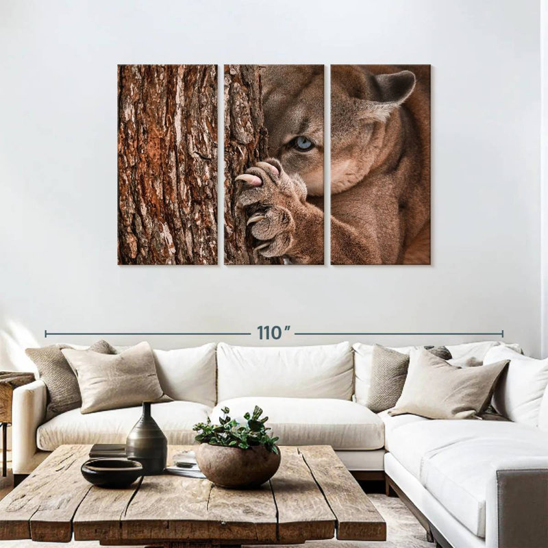 Brampt Peaking Young Cougar, 48" H x 74" W