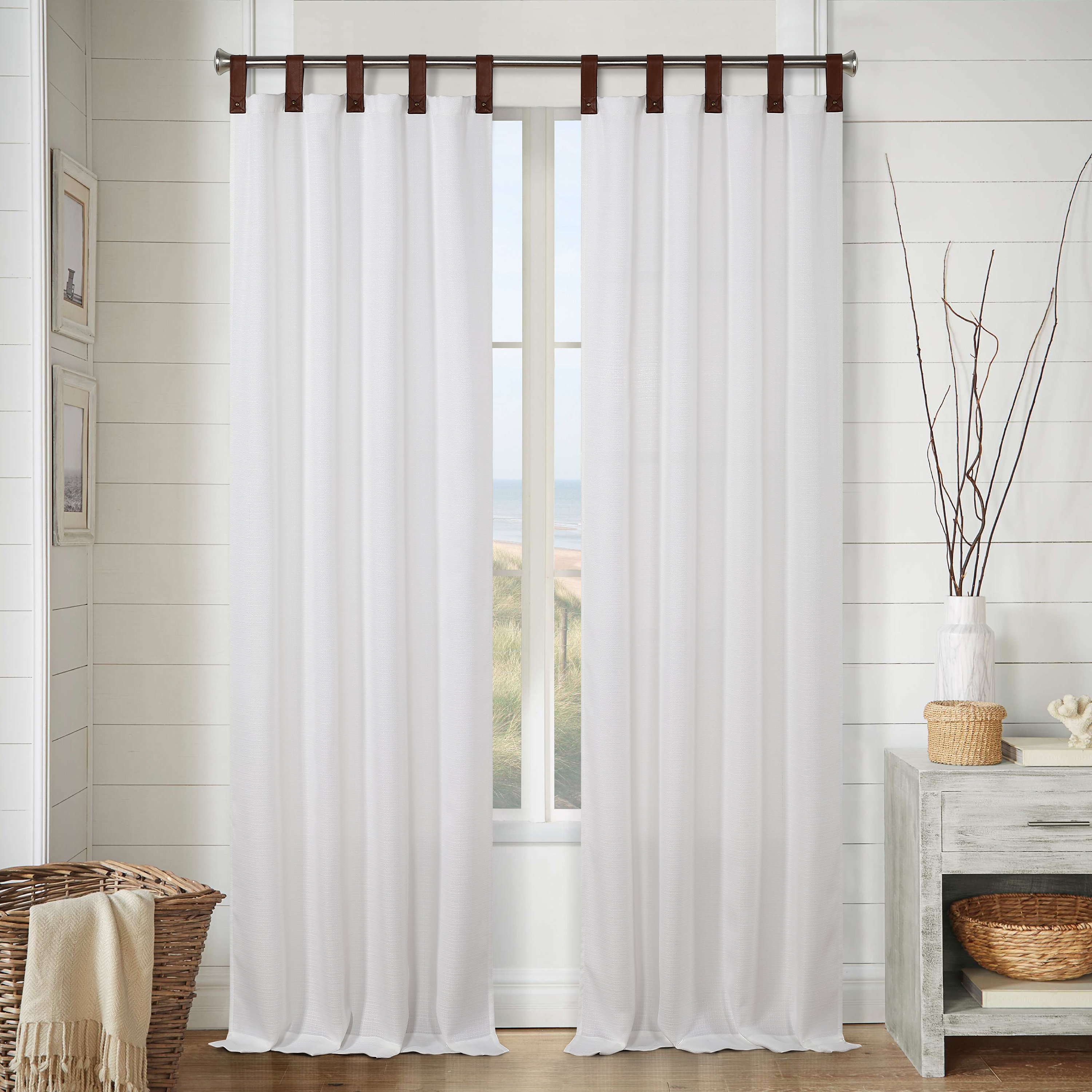 Hollman Polyester Semi-Sheer Curtain Pair