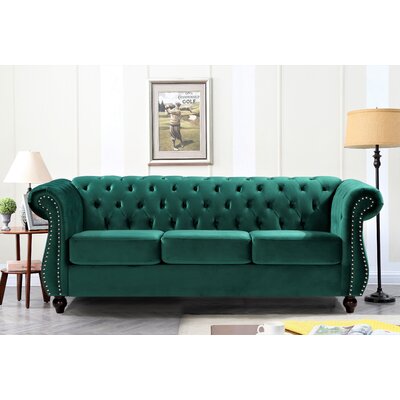 Ufuk 82.6 Velvet Rolled Arm Sofa -  Rosdorf Park, 32A371A0E79E49AD892A3B0E5448FFF1