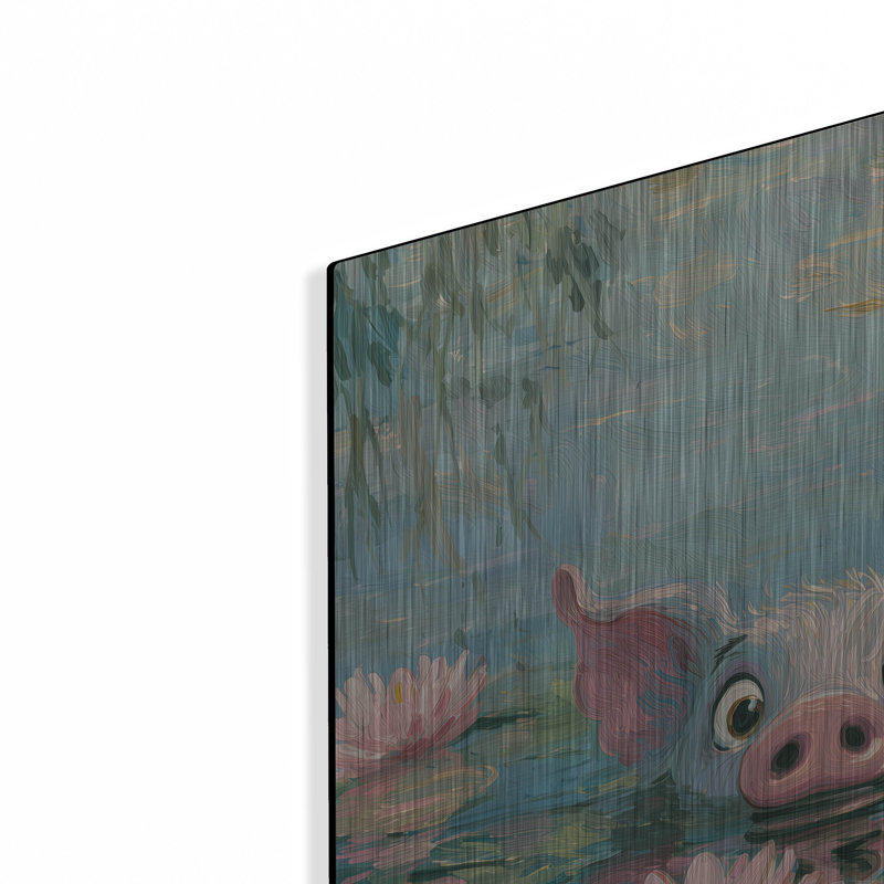  «Pig Fish» par Rich Monet, art mural en métal, 24 po x 24 po, H 24 po x l 24 po