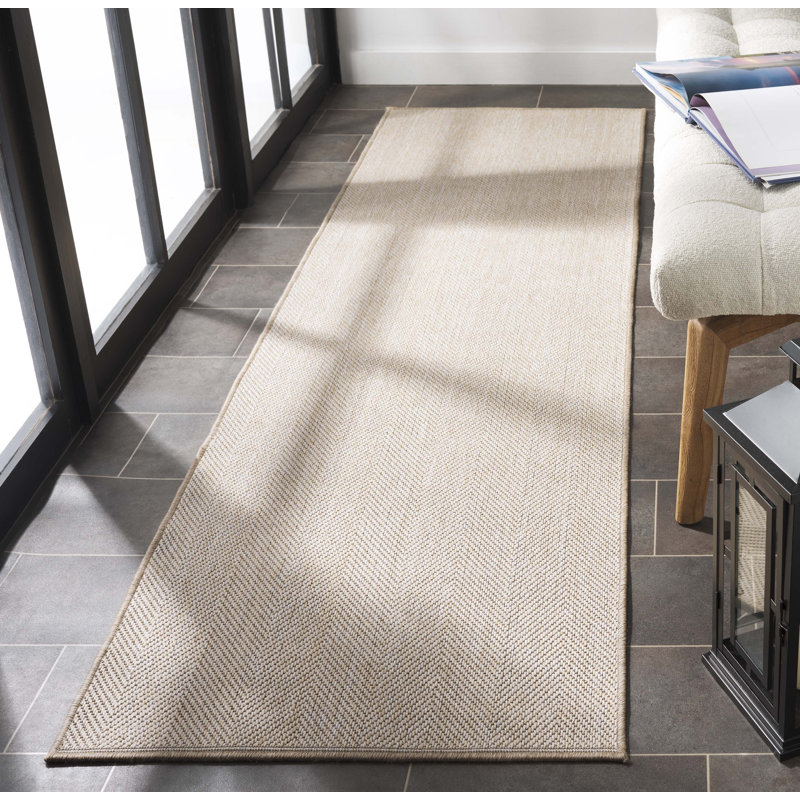 Tapis beige Sisal Performance 104, Tapis de couloir 2 pi 2 po x 8 pi