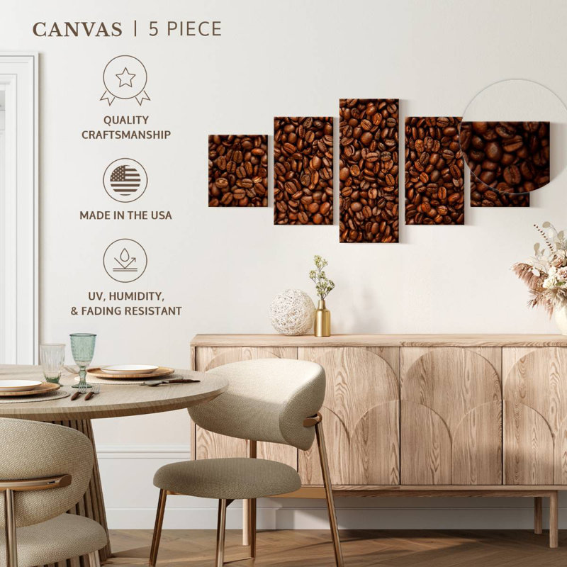Dark Coffee Beans, 24" H x 55" W