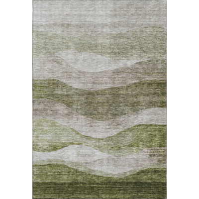 Premium Machine Washable Krause AMF1141 Swirls Rug