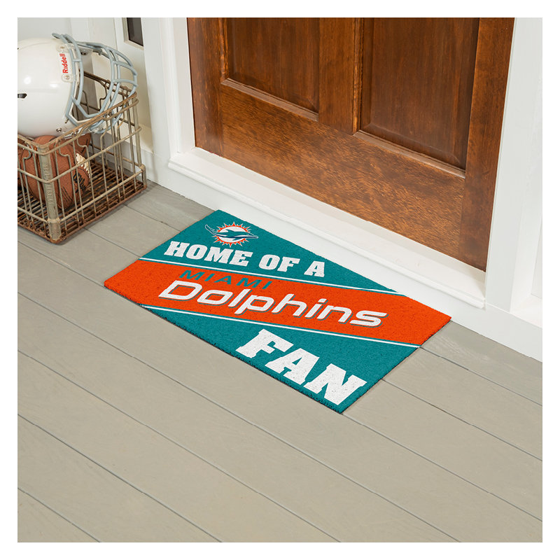 NFL Home of a Fan Team Color Outdoor Doormat, Miami Dolphins