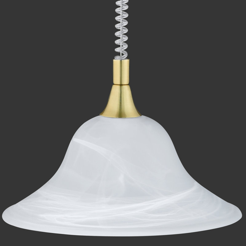 Davidson 1 - Light Cone Pendant, Alabaster white and matte brass