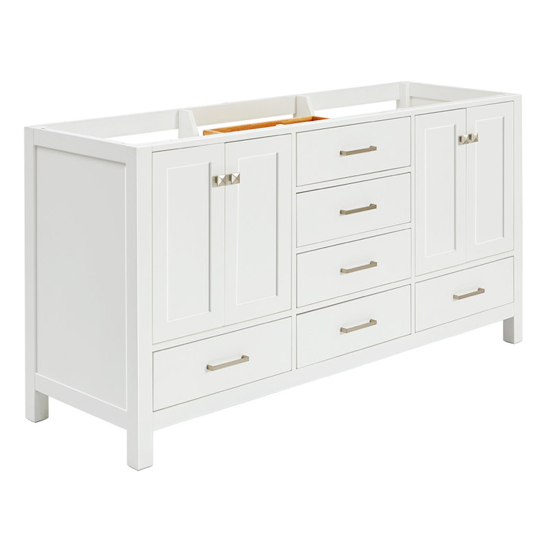 Base de meuble-lavabo double 66 po Panchuri ARIEL Cambridge, Blanc