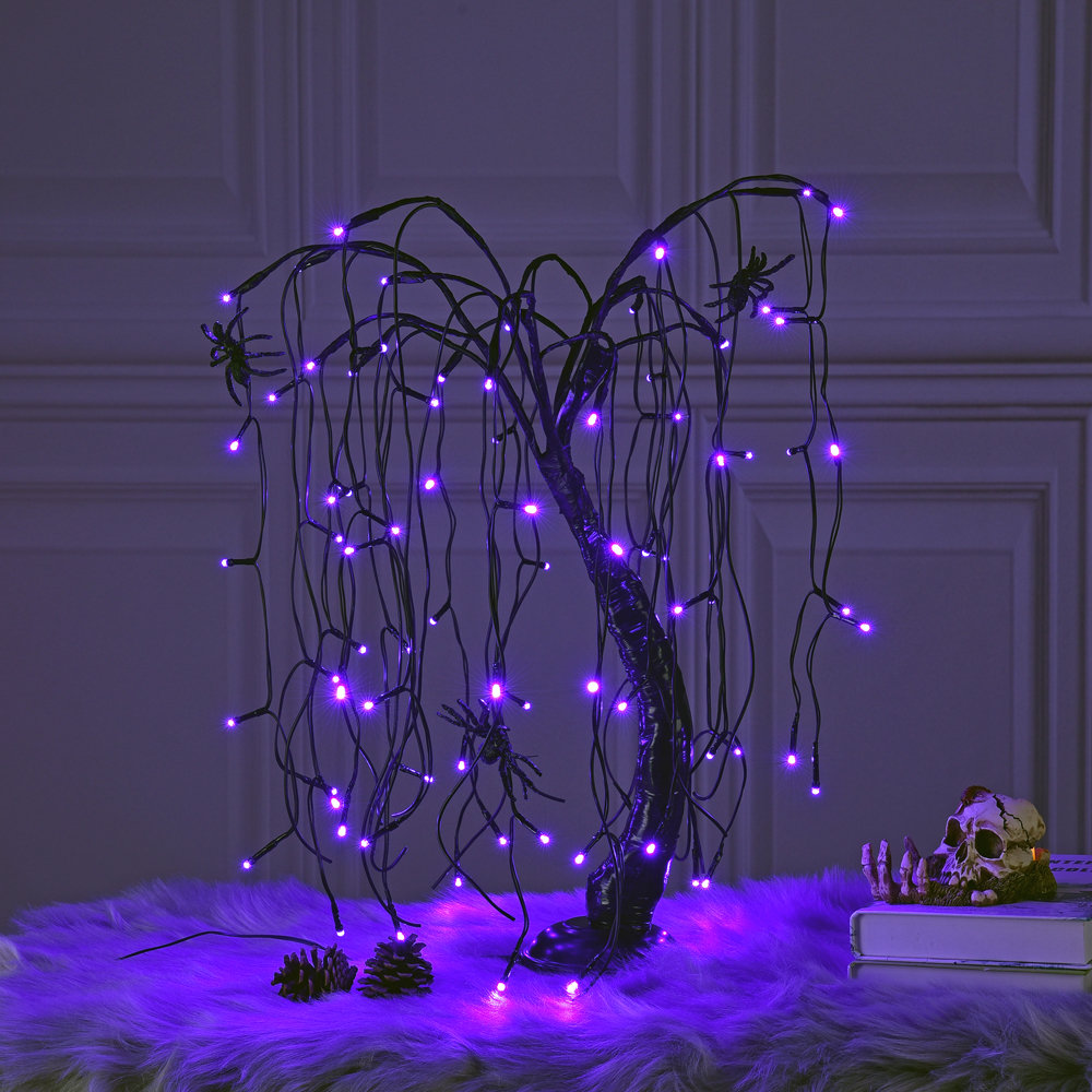 24" Halloween LED Bonsai Tree, Purple