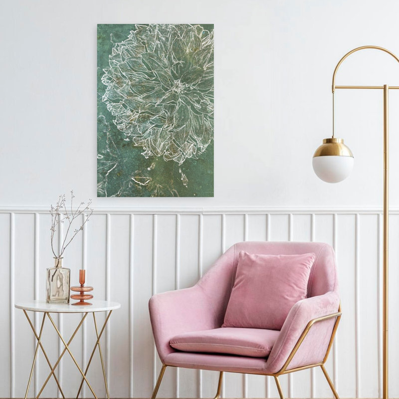 Art floral contemporain abstrait, H 24 po x l 16 po