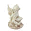 Statue de jardin en forme d'ange chérubin 11,5 po ivoire assis avec livre