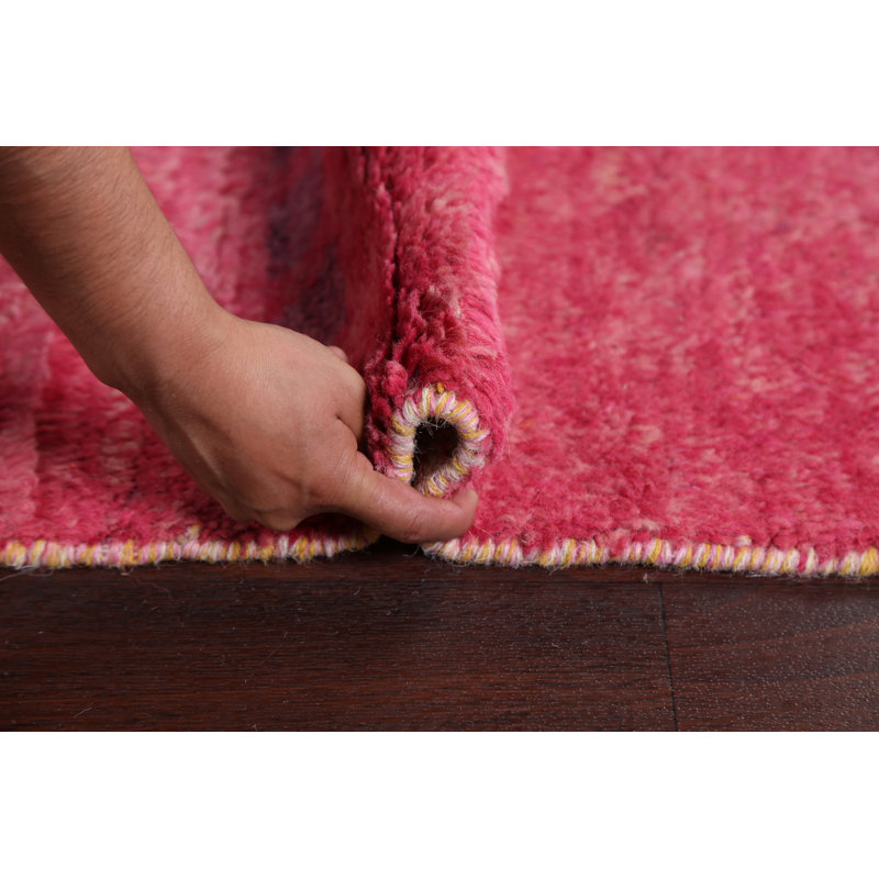 Tapis marocain abstrait en laine noué à la main 8 x 11