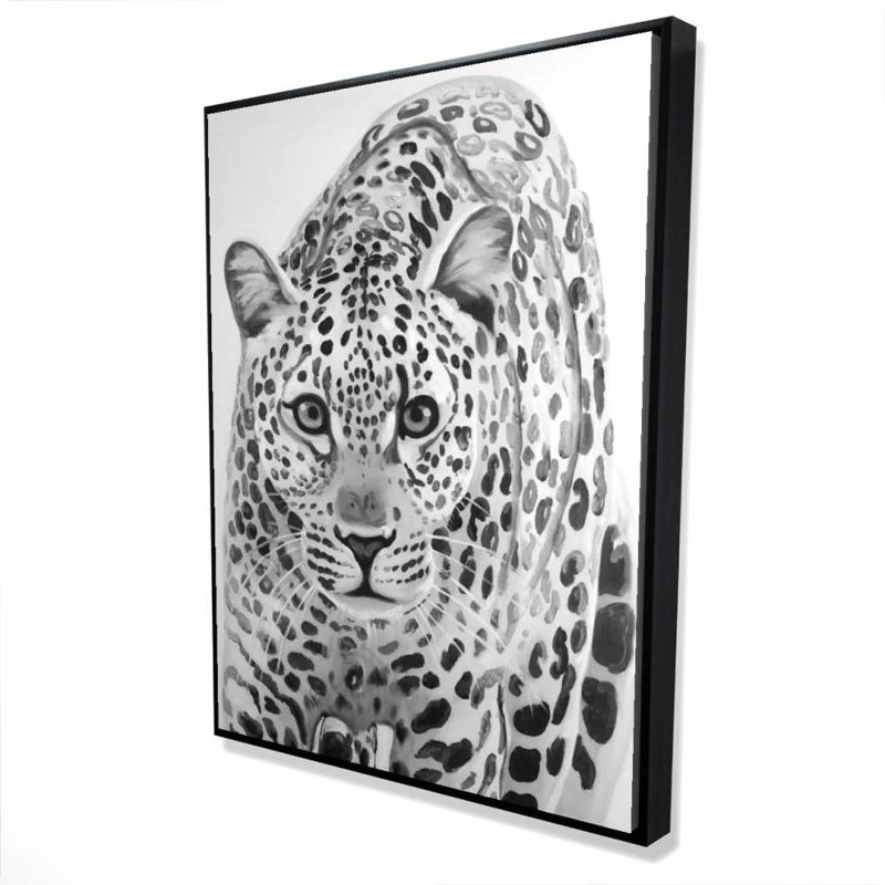 Leopard Ready to Attack - Framed Canvas for Home Decor