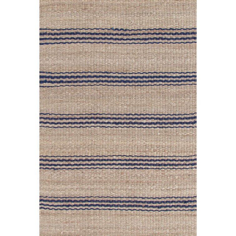 Indoor Door Mat Beige & Blue Stripes - Colorful Sisal Rug