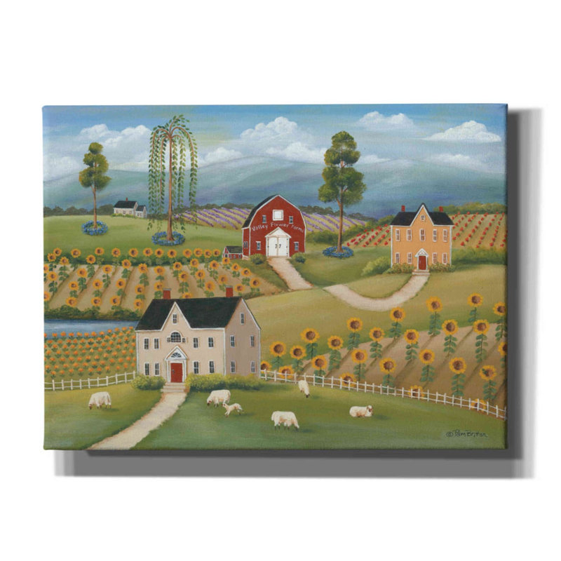 «Valley Flower Farms» par Pam Britton, art mural sur toile, H 40 po x l 54 po x P 1,5 po