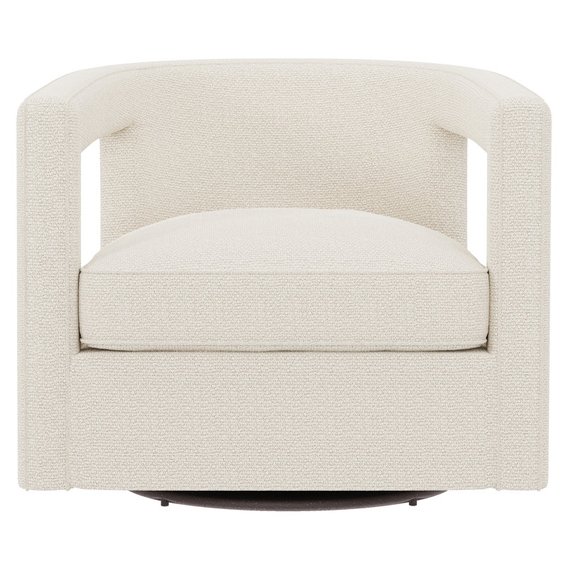 Alana Upholstered Swivel Barrel Chair, Cream Chenille 1345-002