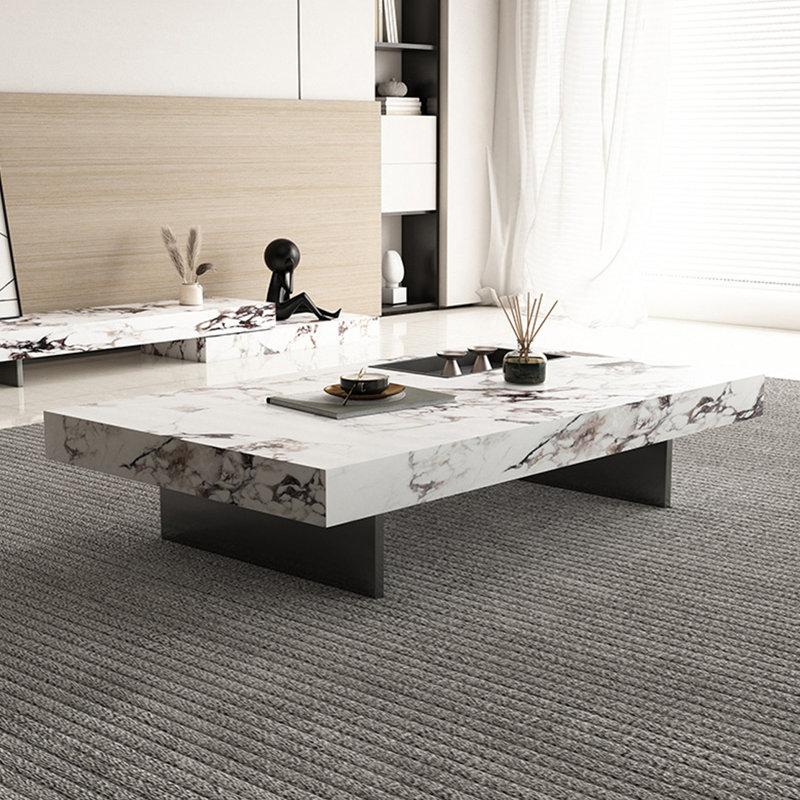 Table basse moderne simple carrée, H 11,8 po x L 47,2 po x l 23,6 po