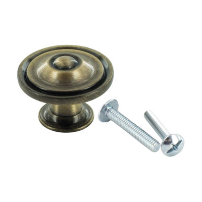 Paquet de 25 boutons d'armoire de 3/8 po de diamètre Outwater - Fabrication traditionnelle en zinc massif Outwater