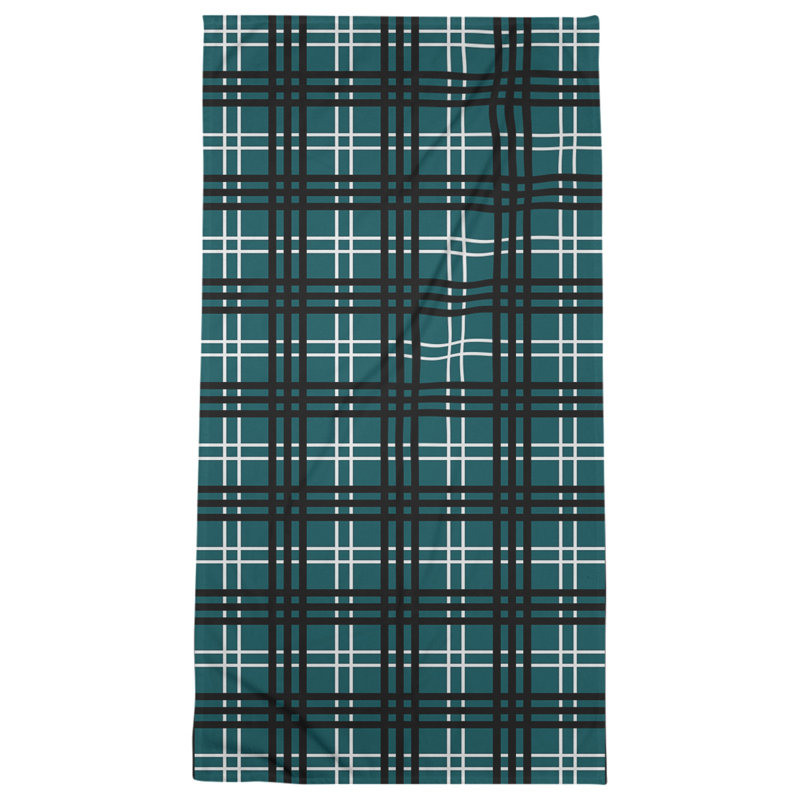 Serviette de bain de luxe Philadelphia football, Microfibre, Vert minuit / blanc / noir