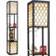 Lampe sur pied avec tablettes de rangement, abat-jour en lin, interrupteur à chaîne, homologué ETL, éclairage ambiant