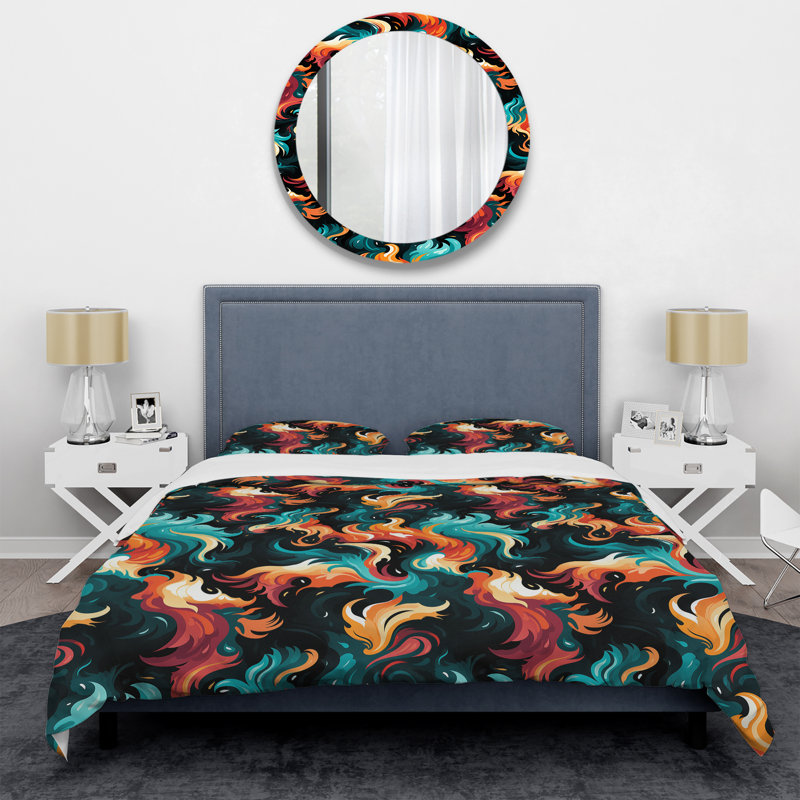 Ensemble de housse de couette Tribal Essence Paisley Feather IV - Abstract, Housse de couette pour grand lit et 2 taies décor