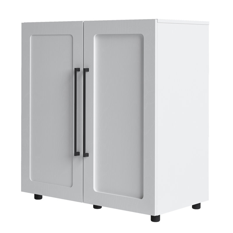 Armoire de rangement Annamaria, Wood/Reversible Doors, White