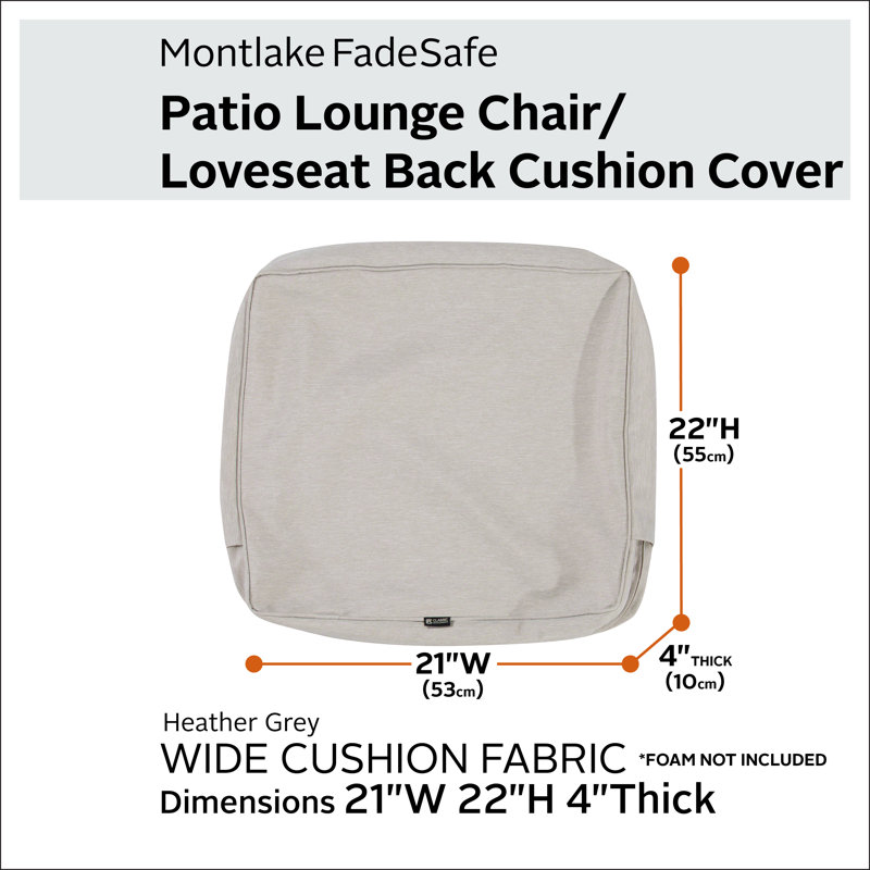 Ayvion Outdoor Cushion, 22" H x 21" W x 4" D, Heather Gray