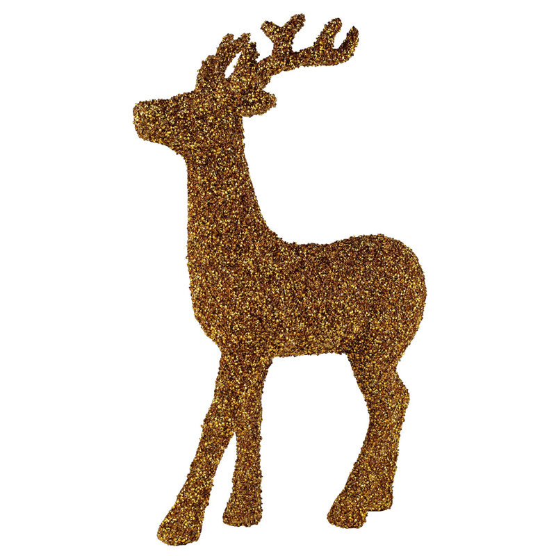 Luminous Reindeer Statue - , Gold