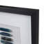 Décoration murale en agate bleue encadrée - panneau dimensionnel, agate teinte céruléenne naturelle, fond blanc doux, couvercle en verre, cadre noir, utilisation à l'intérieur pour décorer l'art, céruléen, base et anneaux 4 D suspendus