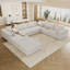 Nuage de velours côtelé blanc 157,6 po, 8 sièges, coussin amovible, conception à deux couches, sans assemblage, bricolage pour la maison et le bureau, luxe rembourré de plumes, éponge pure, envoi peu encombrant