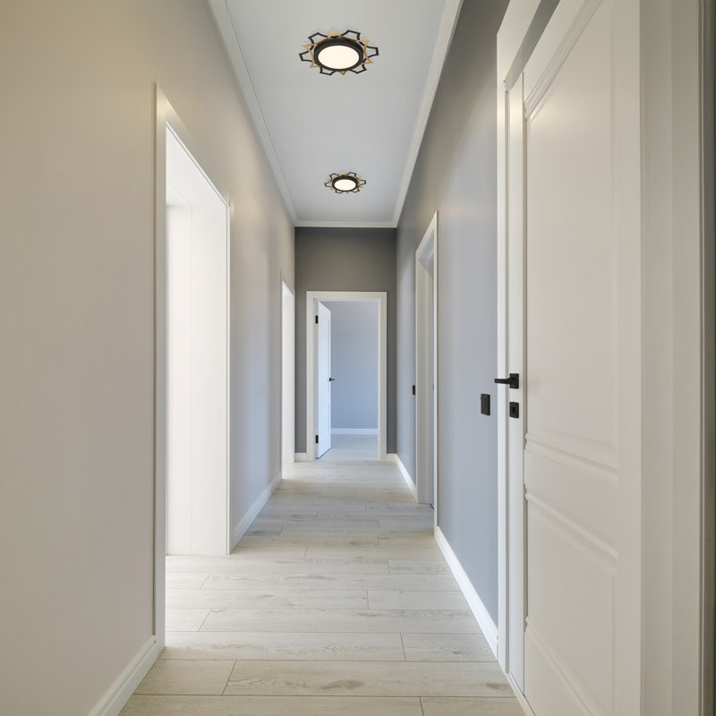 Plafonnier encastré à DEL 1 lumière Jaylene, H 1 po x l 15,5 po x p 15,5 po, Noir