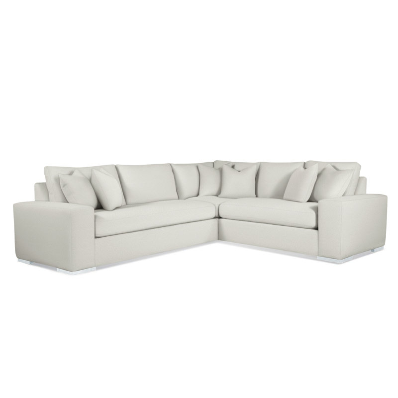 Memphis Sectional, Frost White, Right Hand Facing, Brown Geometric, 0456-33