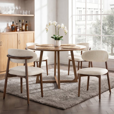 Chaises de salle à manger rembourrées en bois (ensemble de 4)