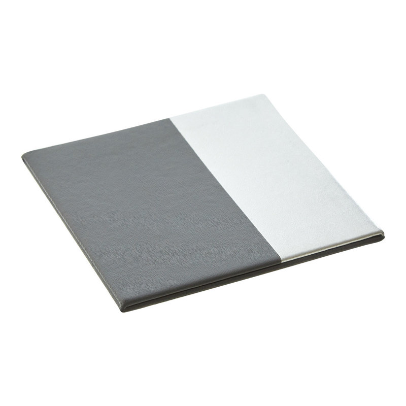 Geome Leather Square 4 Piece Coaster Set