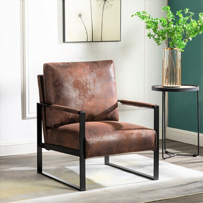 Chaise d'appoint Mid-Century moderne avec structure carrée en métal
