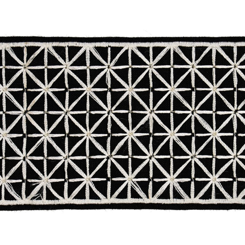 Tissu Directoire, Noir/Ivoire