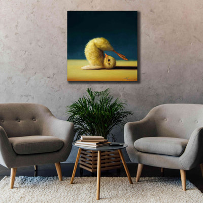 «Yoga Chick Plow Pose» par Lucia Heffernan, reproduction sur toile tendue