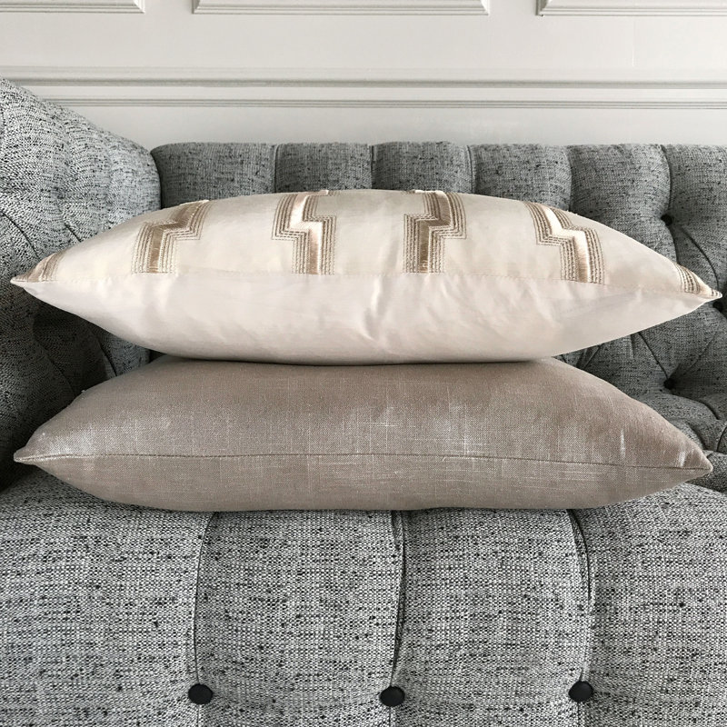 Boutique Linen Square Pillow Cover & Insert, Faux Down