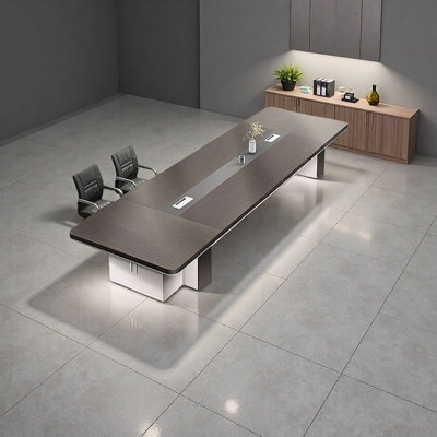 Table de conférence minimaliste avec armoire de rangement
