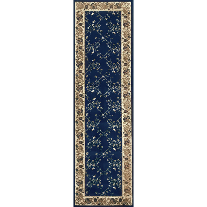 Tapis bleu marine Cary, Tapis de couloir : 2 pi 2 po x 7 pi 7 po