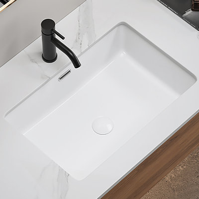 Undermount Kitchen Sink, Eridanus 24" L X 16" W Undermount Kitchen Sink White Ceramic Sink Deep Single Bowl Without Bottom Grid And Strainer Drain