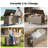 150 Gallon All-Weather Outdoor Deck Box with Wheels - Sturdy Aluminum Alloy Frame, Waterproof Moisture-Proof Mildew-Proof Storage Box for Yard, Basement. Brown-119696243-124835871
