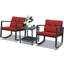 Chaise berçante d'extérieur en osier / rotin avec coussins-1787921821