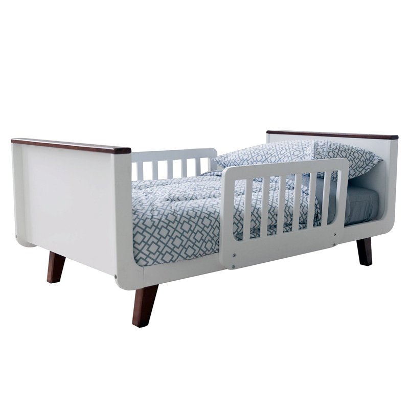 Lit pour tout-petit MOD, blanc doux avec espresso, Blanc / Brun