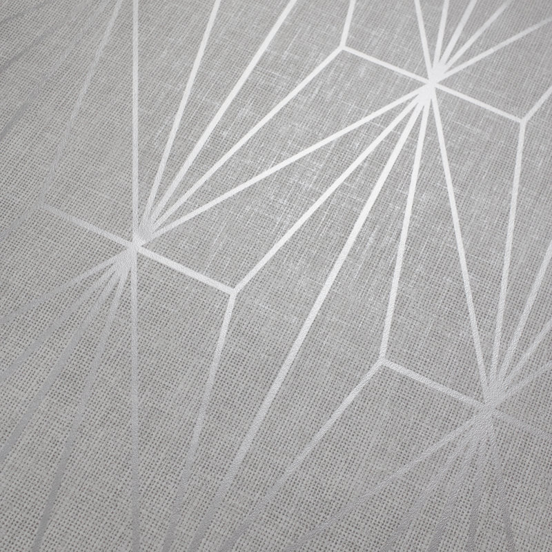 Modbury 10.05m x 53cm Wallpaper Roll, Grey/Silver