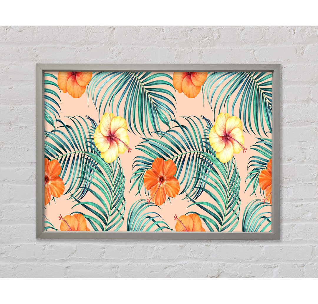 Orange Flower Mix - Einzelner Bilderrahmen Kunstdrucke auf Leinwand