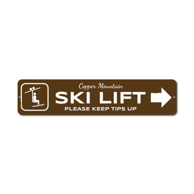 Ski Lift Directional Custom Aluminum Sign