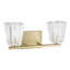 Luminaire pour meuble-lavabo champagne 2 lumières 15 pouces avec abat-jour en verre pressé Hillsboro Hillsboro-774936782-785073977