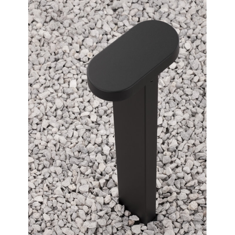 Black Integrated LED Metal Bollard Light, 50cm H x 16cm W x 8cm D