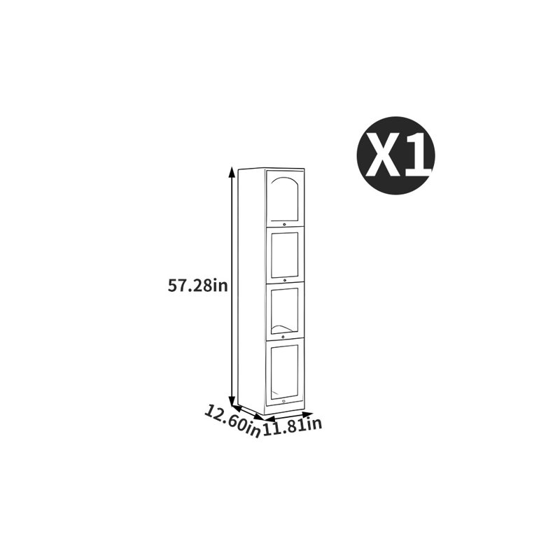 Berta, (4 tablettes) H 57,28 po x l 11,81 po x P 12,6 po